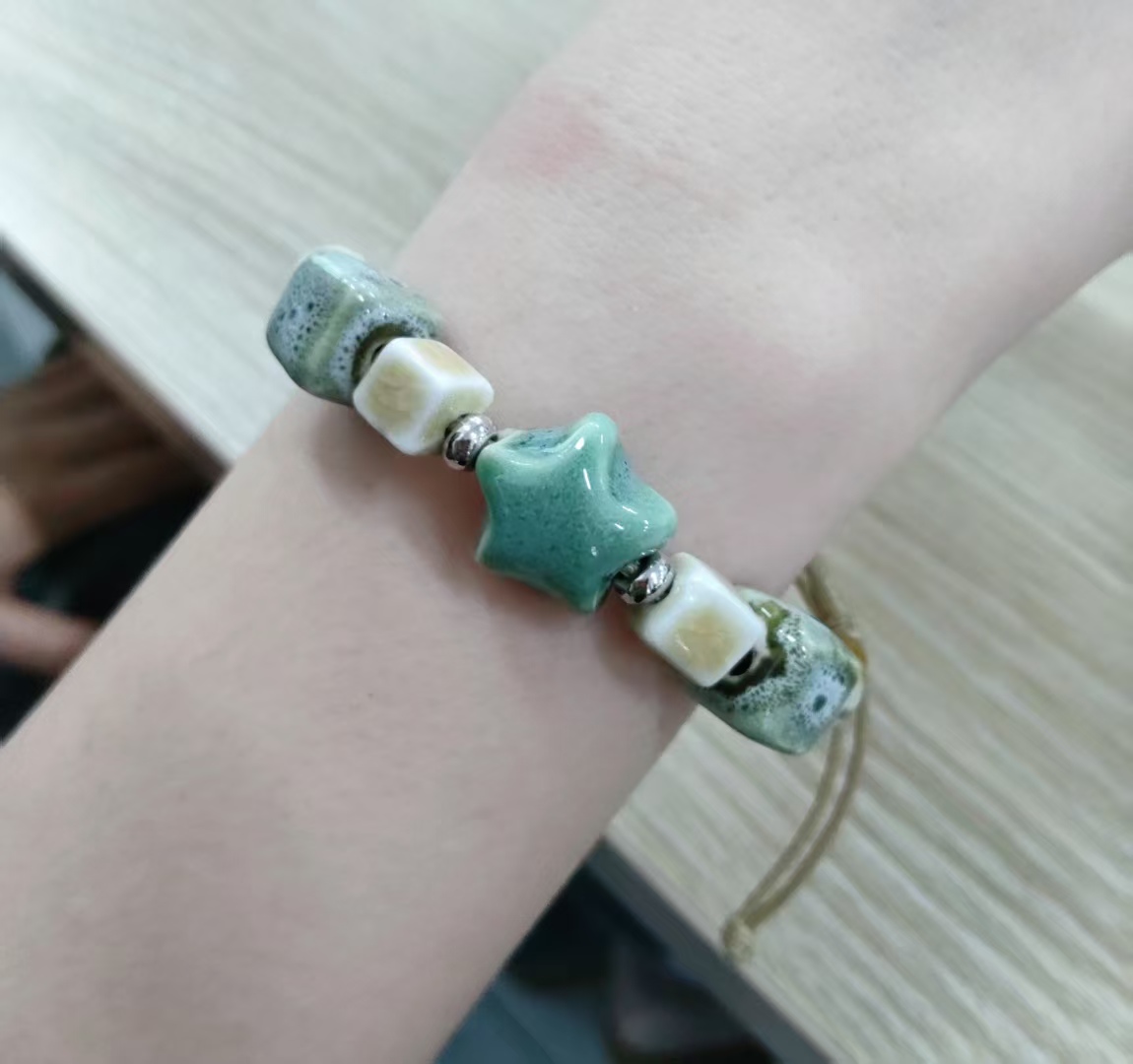 古风手绳中式文艺景德镇陶瓷编织手链高级感